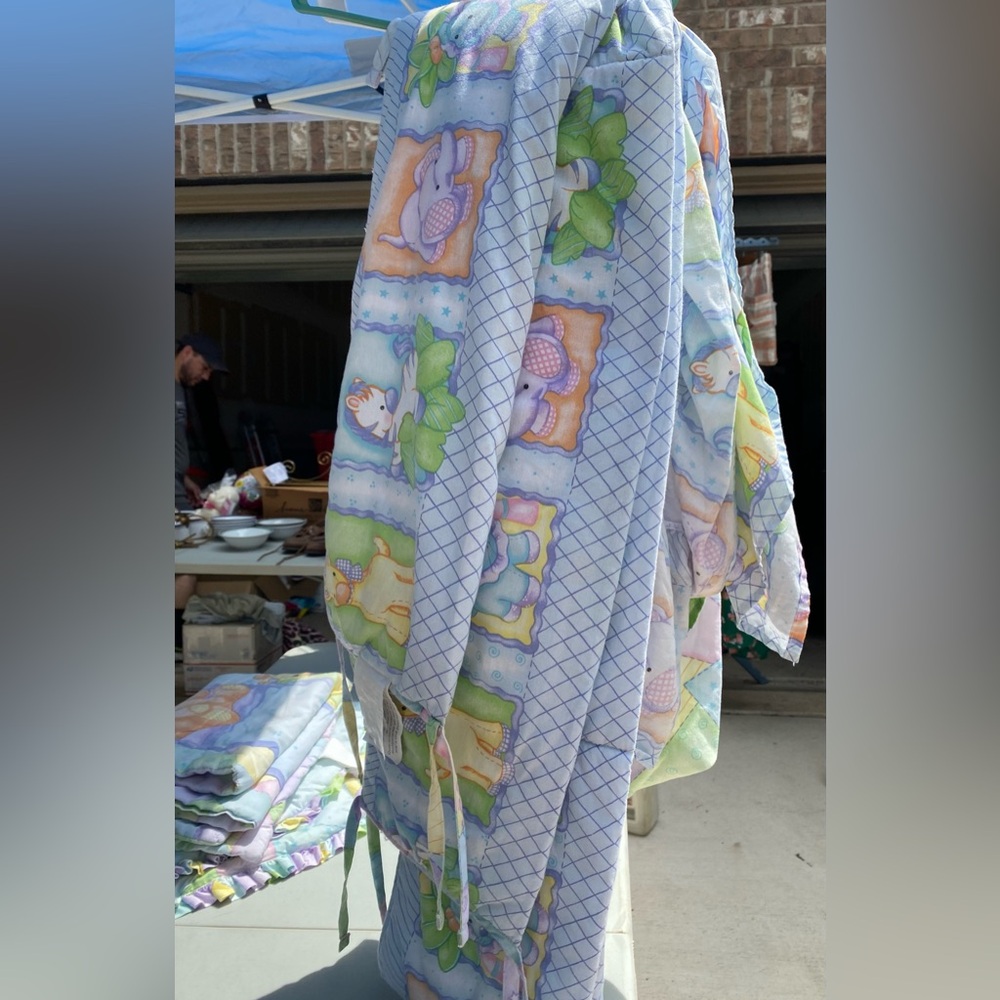 Jungle Safari Gray/Tan/White Nursery USD 6-Piece Baby Crib Bedding Set V… - Picture 9 of 15